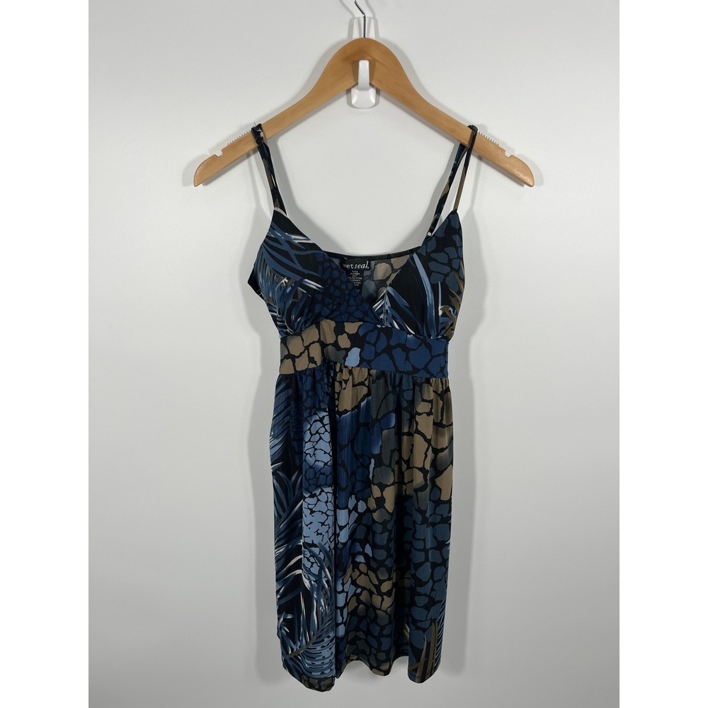 Wet Seal Y2K Womens Babydoll Top‎ M Blue Euro Summer Chic Going Out